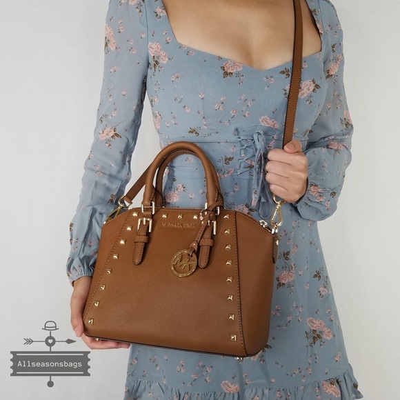 Michael Kors Medium Ciara Satchel studded luggage - Picture 7 of 9